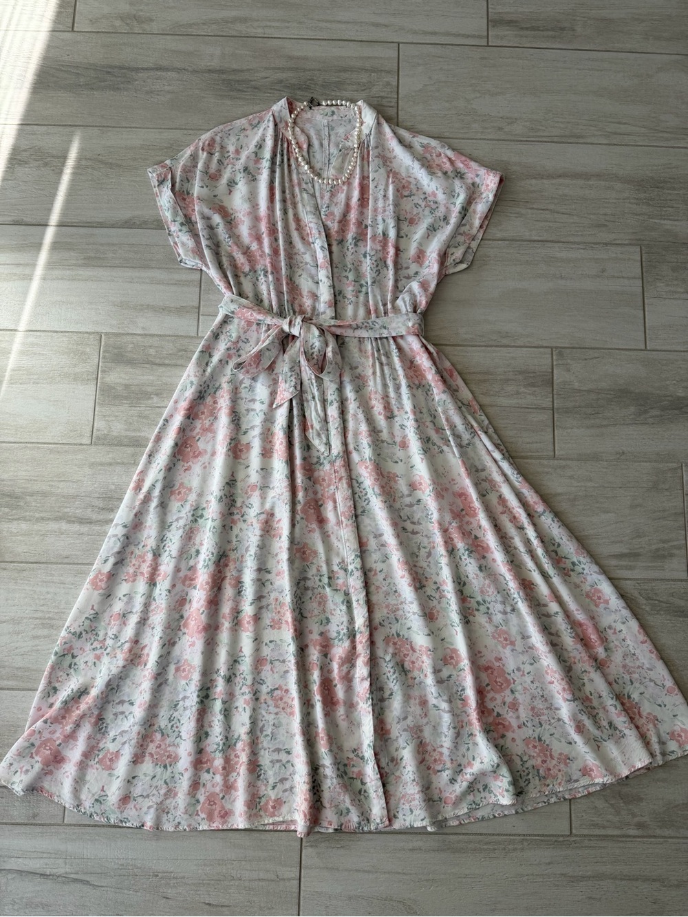 H&M Floral Maxi Dress in Pink and Mint - Picture 4 of 11